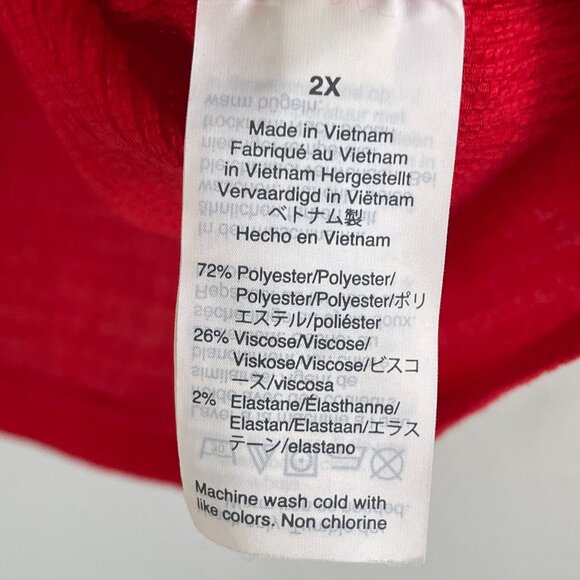 Madewell Texture & Thread Womens Plus 2X Red Peasant Top Short Sleeve Shirt - Picture 6 of 9